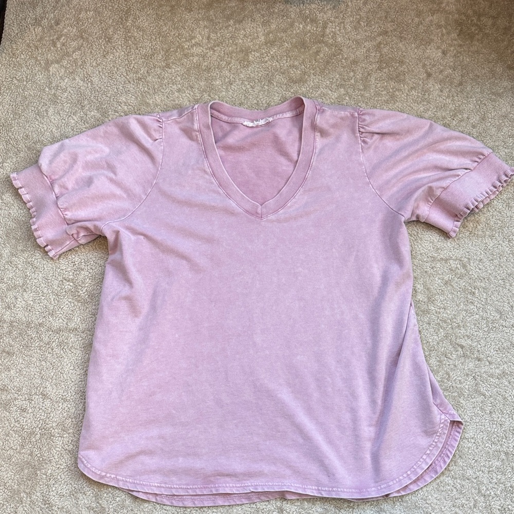 Jane and Delancey Light Pink V-Neck Tee